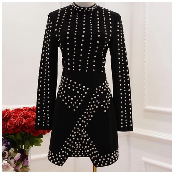 🛍 The LONIMI Stunning Studded Stretch Dress - Picture 3 of 8